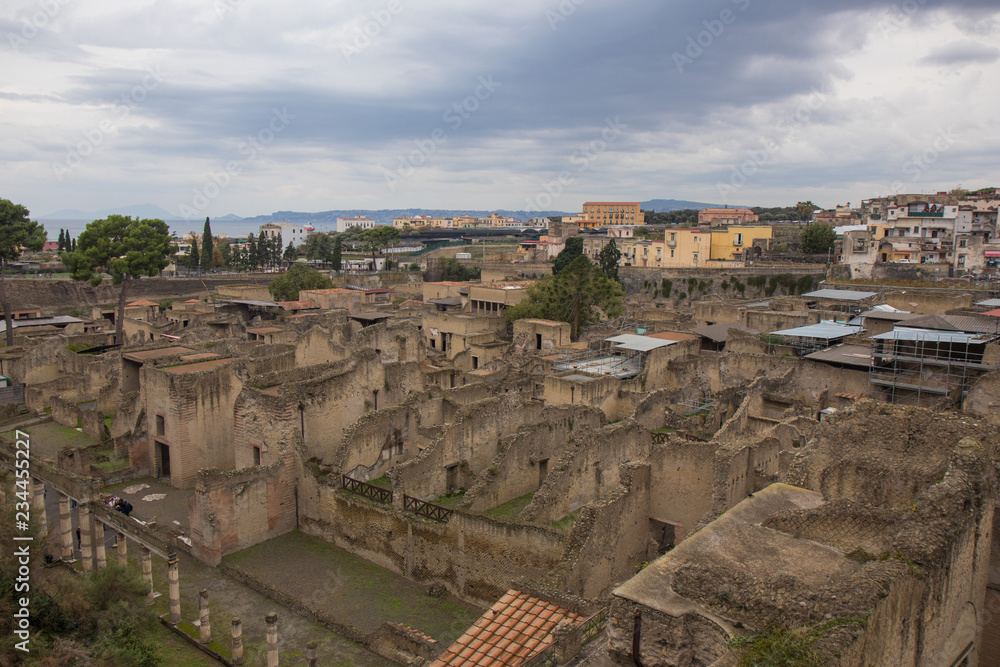 Ercolano,ITALY - 04 November, 2018.The ruins of Herculaneum excavation in Ercolaono near Naples, Italy