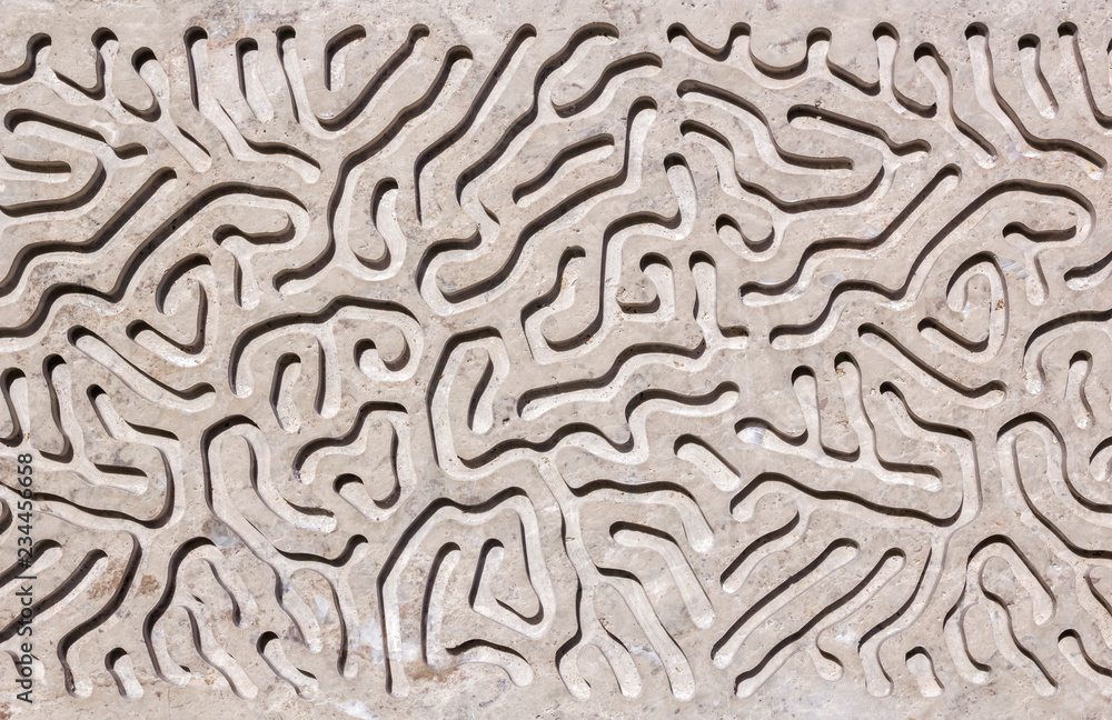 Abstract labyrinth stone grey texture background.