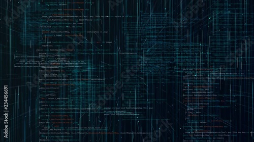 Wallpaper Mural Abstract digital source code background. Seamless loop animation of computer programming language. Torontodigital.ca