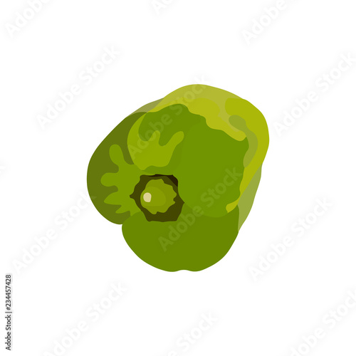 pimiento, morron, fresco, maduro, verde, vitamina, verdura, fondo blanco, dieta, comida sana.