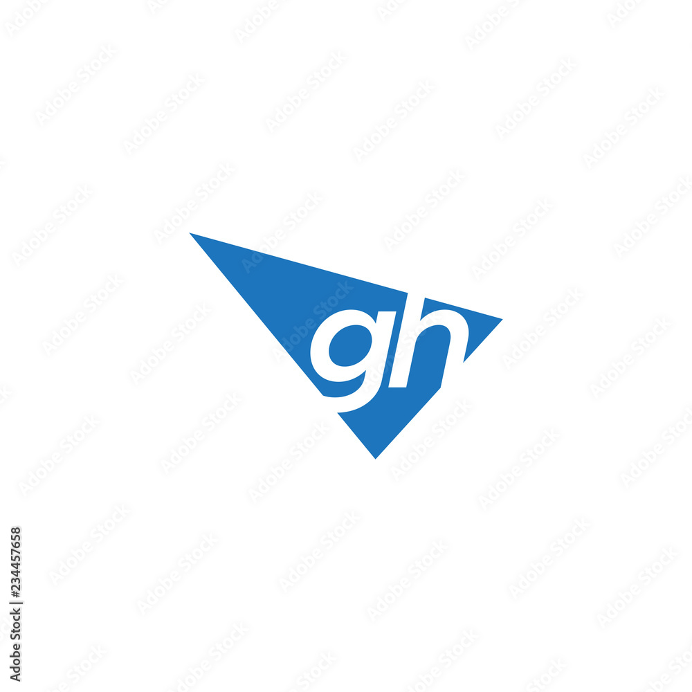 initial two letter gh negative space triangle logo initial two letter gh negative space triangle logo