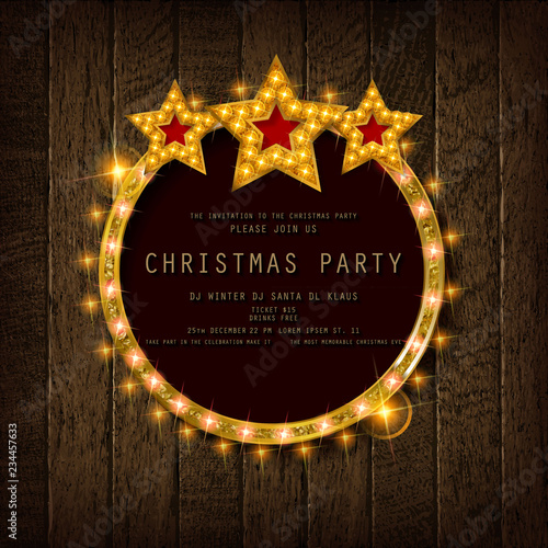 Invitation merry christmas party poster