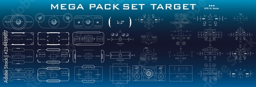 Mega pack set target. HUD futuristic user interface. Futuristic virtual graphic touch user interface.