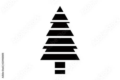 Silueta negra de pino de navidad.