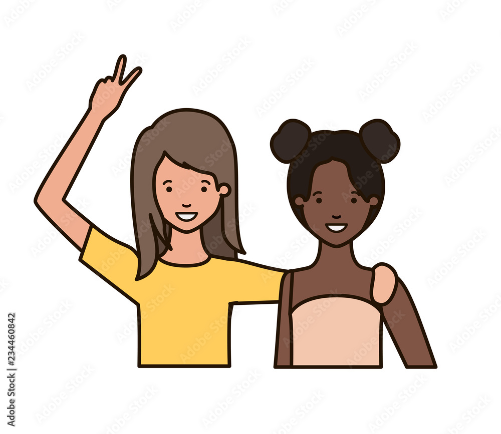 Fototapeta premium young women avatar character