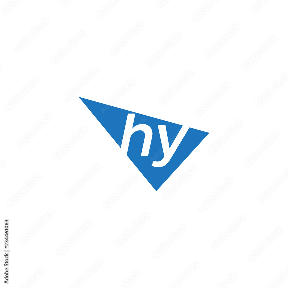 initial two letter hy negative space triangle logo initial two letter hy negative space triangle logo