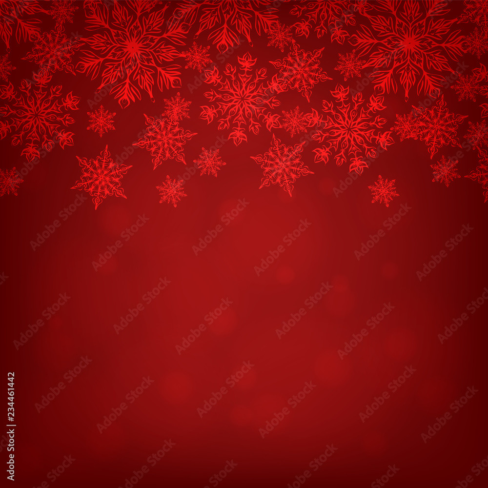Christmas red background with snowflakes border Christmas red background with snowflakes border