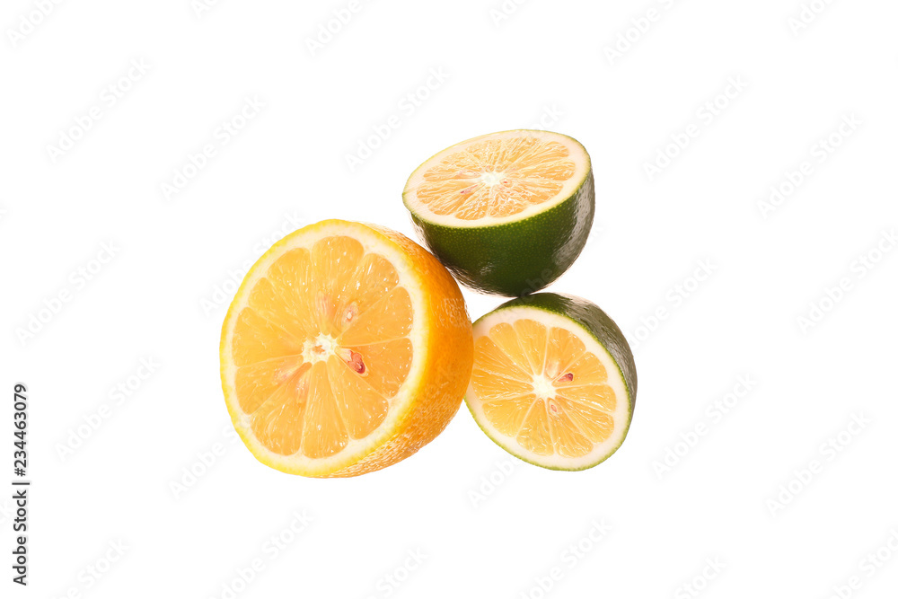 Lemon and lime isolated on white background Lemon and lime isolated on white background