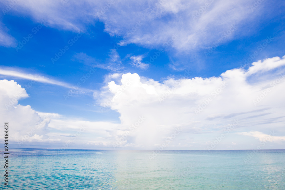 Idyllic seascape background with blue sky cloud Idyllic seascape background with blue sky cloud