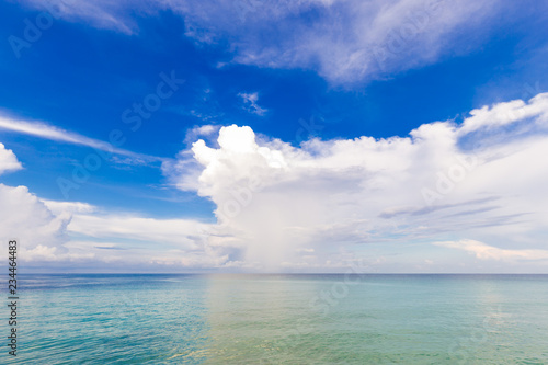 Idyllic seascape background with blue sky cloud