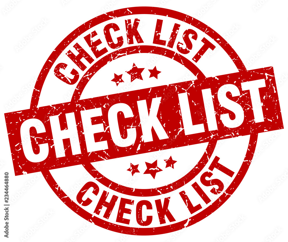 check list round red grunge stamp check list round red grunge stamp