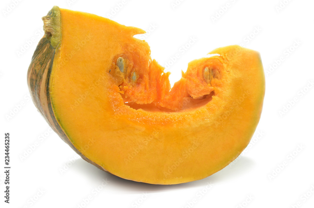 Slice of pumpkin with seeds Slice of pumpkin with seeds