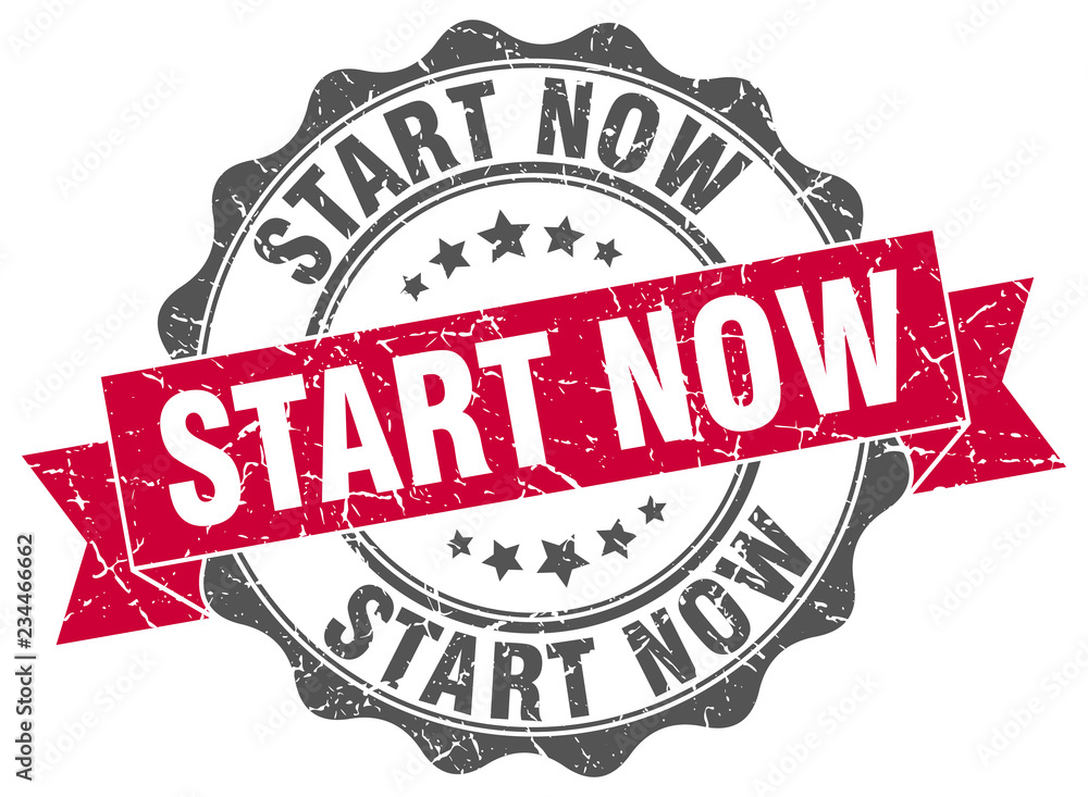 Fototapeta premium start now stamp. sign. seal