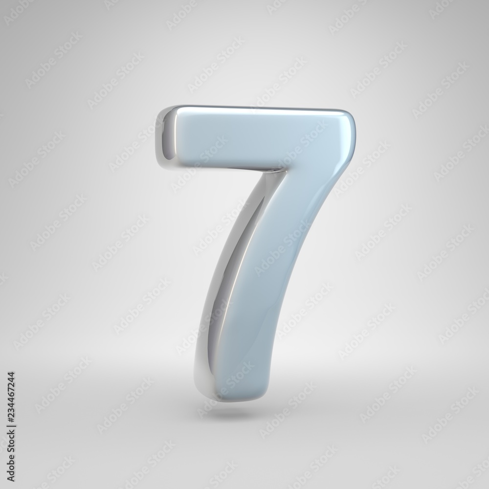 Silver car paint number 7 isolated on white background Silver car paint number 7 isolated on white background