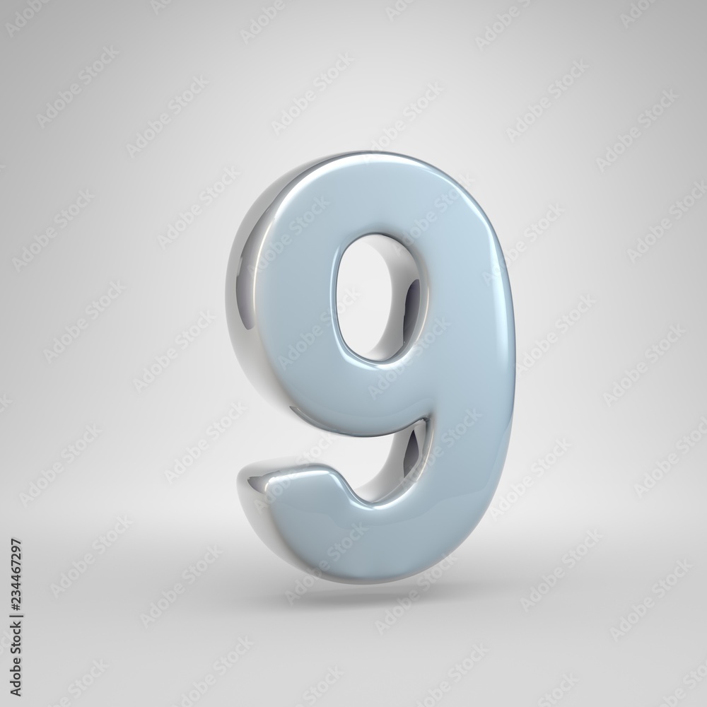 Silver car paint number 9 isolated on white background Silver car paint number 9 isolated on white background