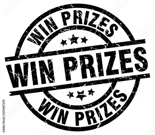 win prizes round grunge black stamp