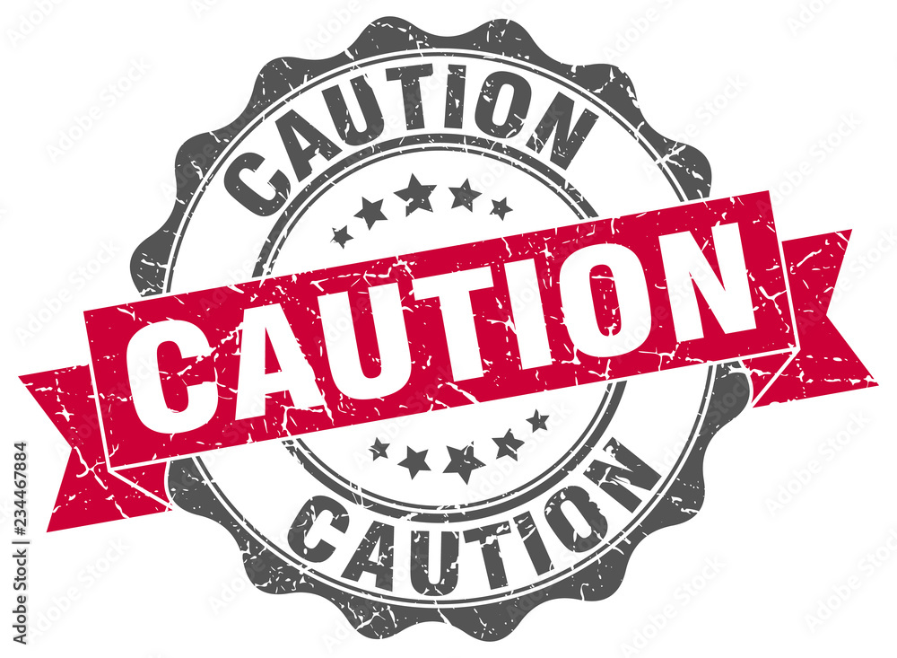 Fototapeta premium caution stamp. sign. seal