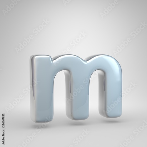 Fototapeta Naklejka Na Ścianę i Meble -  Silver car paint letter M lowercase isolated on white background