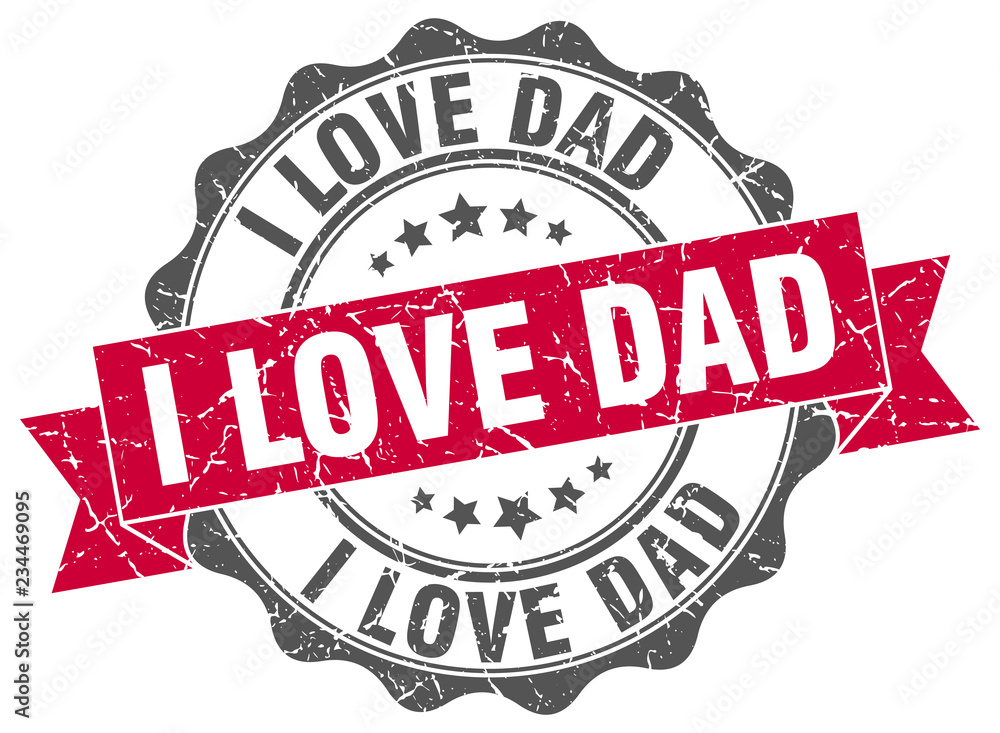 Fototapeta premium i love dad stamp. sign. seal