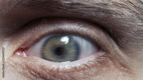 Grey Eyeball Moving Back and Forth Rapidly