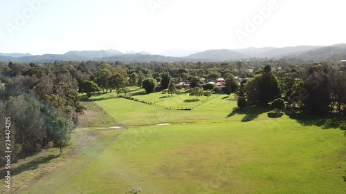 Pan shot above a field