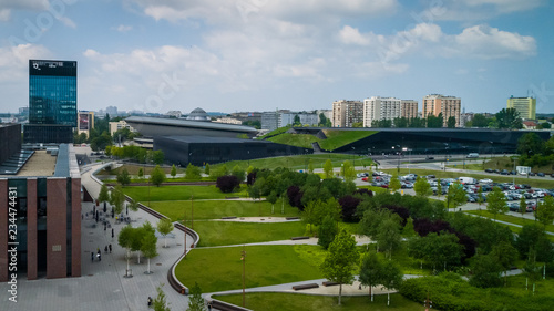 Obraz na płótnie Katowice Panorama miasta w salonie