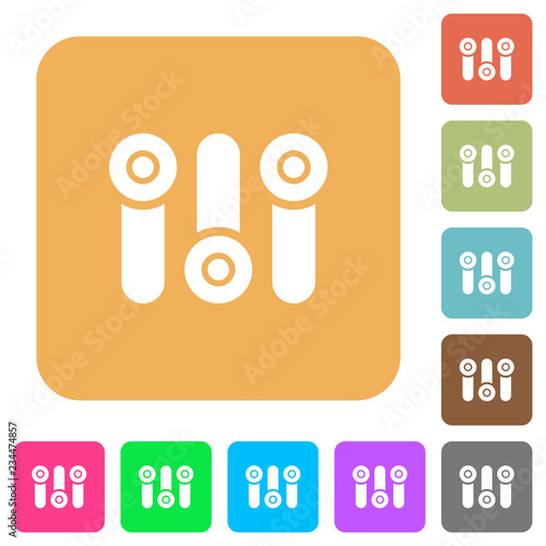 Control panel rounded square flat icons