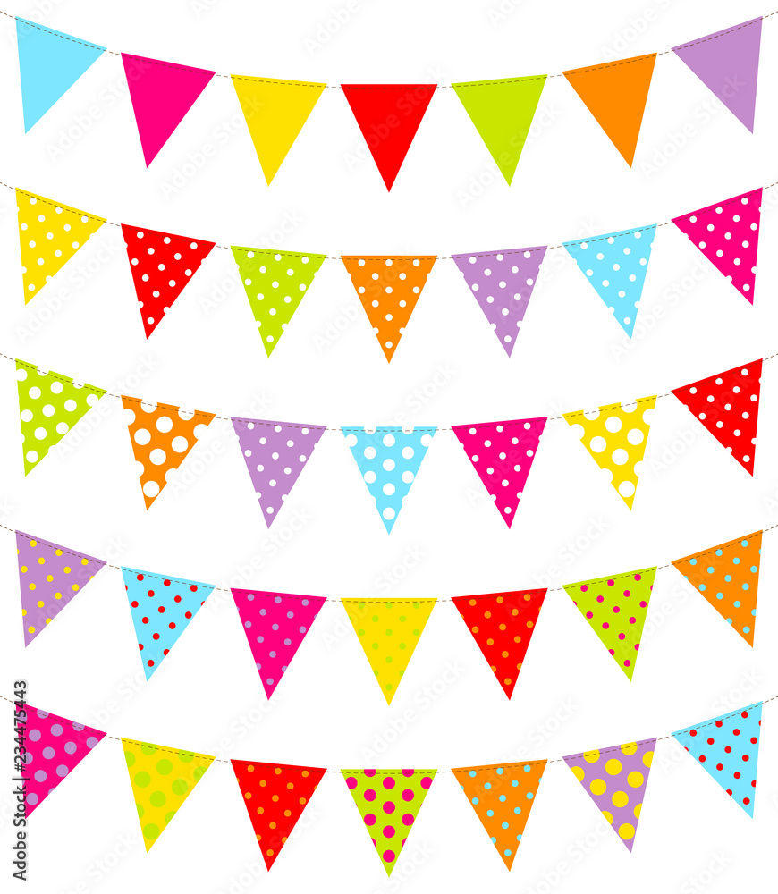 Set Of 5 Seamless Buntings Dots Set Of 5 Seamless Buntings Dots