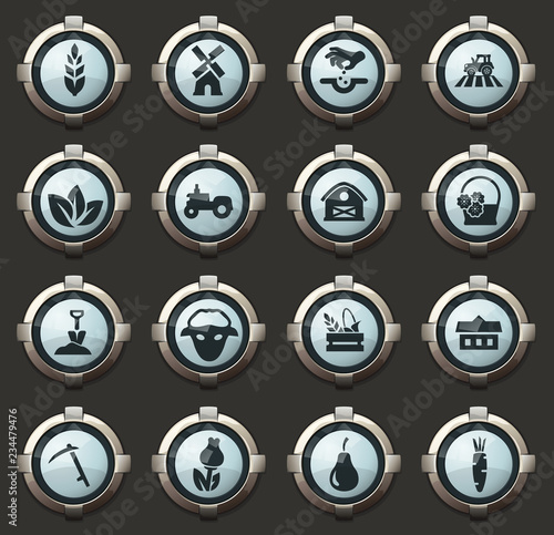Agricultural icons set