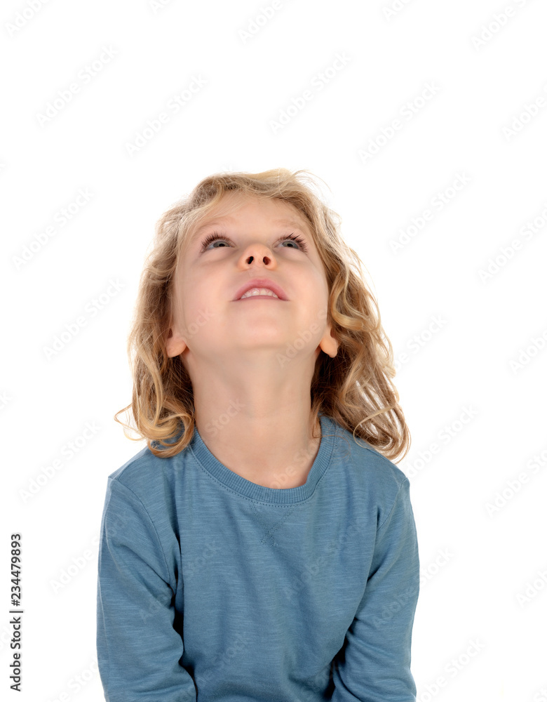 Small blond child imagining something Small blond child imagining something