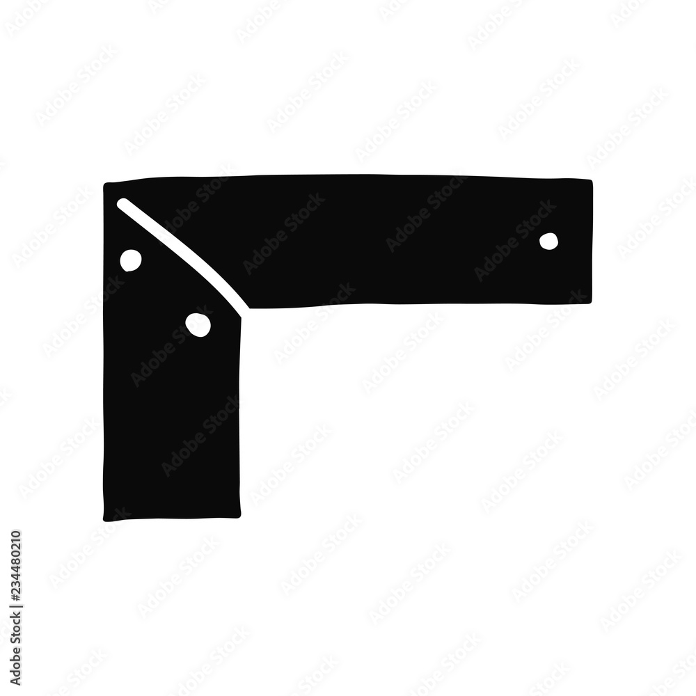 corner construction tool silhouette vector icon. isolated object corner construction tool silhouette vector icon. isolated object