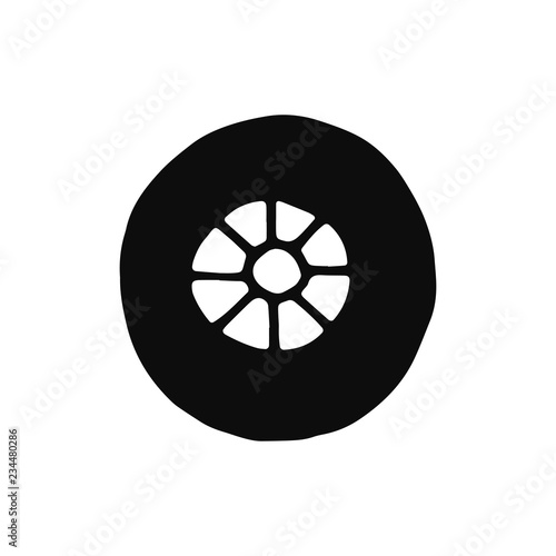 car wheel silhouette vector. isolated object