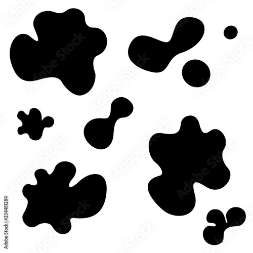 cow pattern spots skin bubbles spots black white background abstraction print vector texture blot