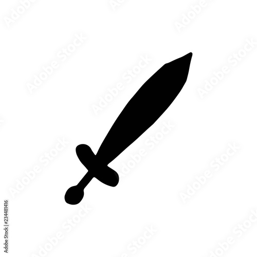 sword silhouette vector icon. isolated object