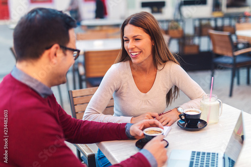 Couple at cafe photo