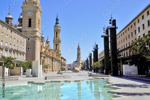 Look at the Square “ Pilar “ , Zaragoza, Spain.