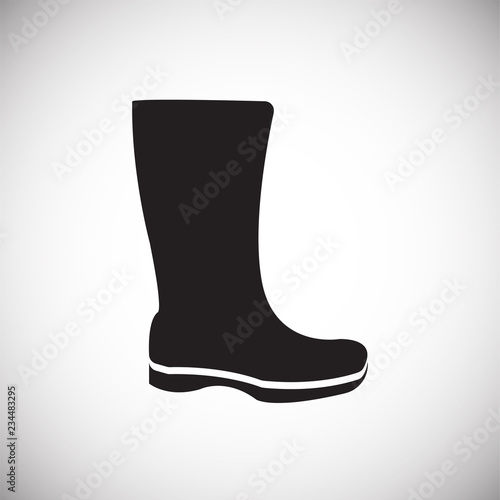 Rain boot on white background icon