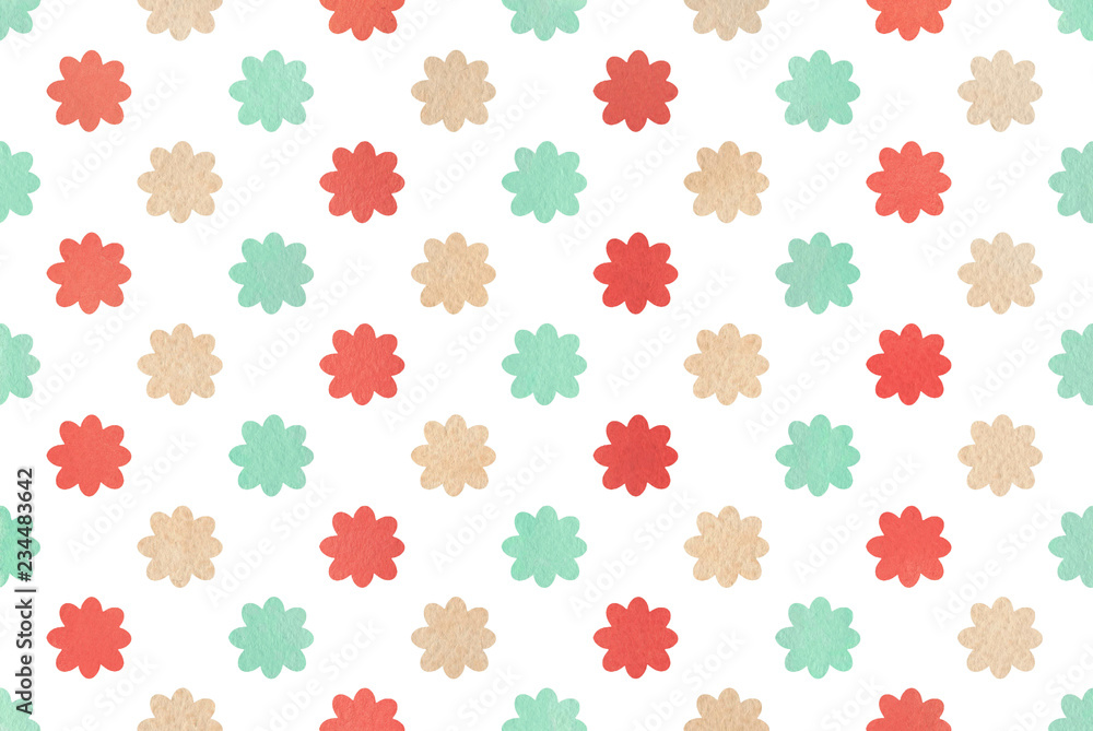 Watercolor flowers pattern. Watercolor flowers pattern.