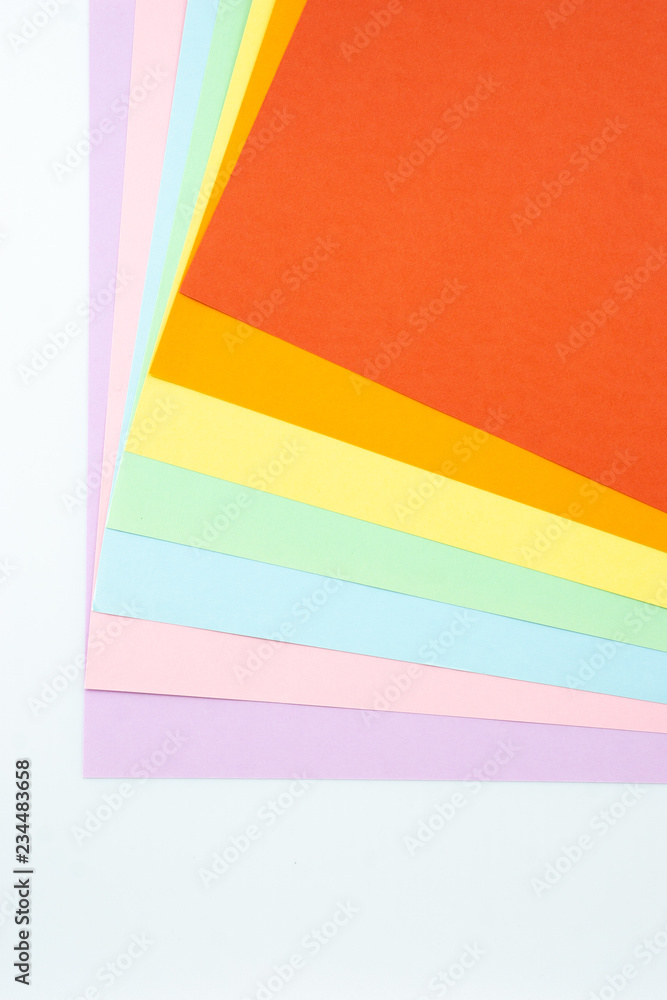Multi color papers on white background. Multi color papers on white background.