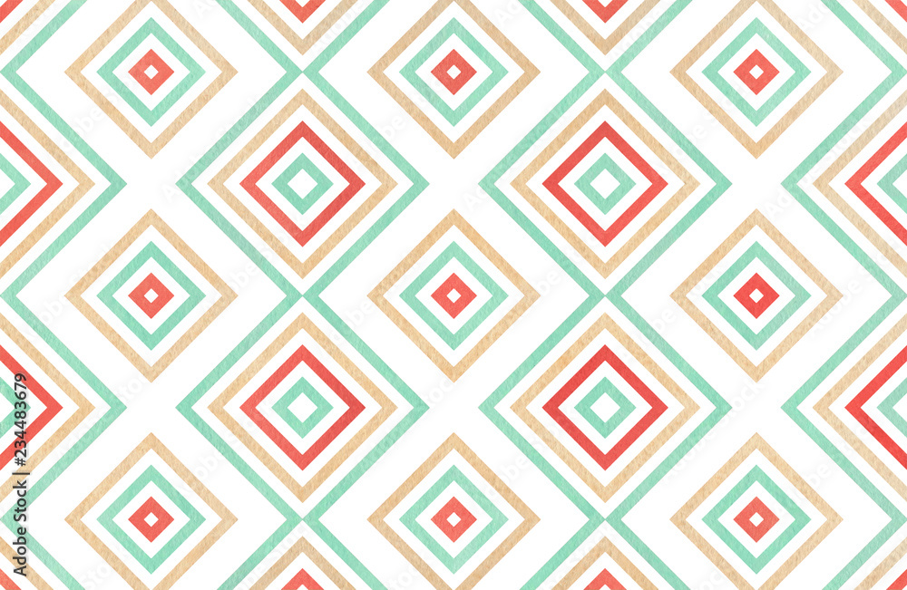 Watercolor geometrical pattern. Watercolor geometrical pattern.