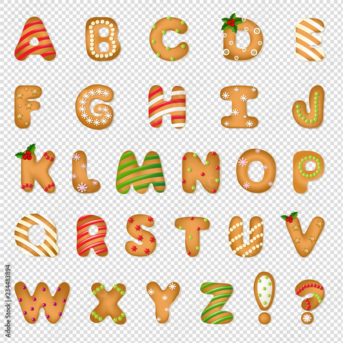 Xmas Gingerbread Cookie Alphabet