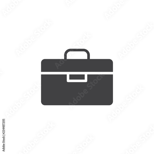 Briefcase, portfolio vector icon. filled flat sign for mobile concept and web design. Suitcase simple solid icon. Symbol, logo illustration. Pixel perfect vector graphics