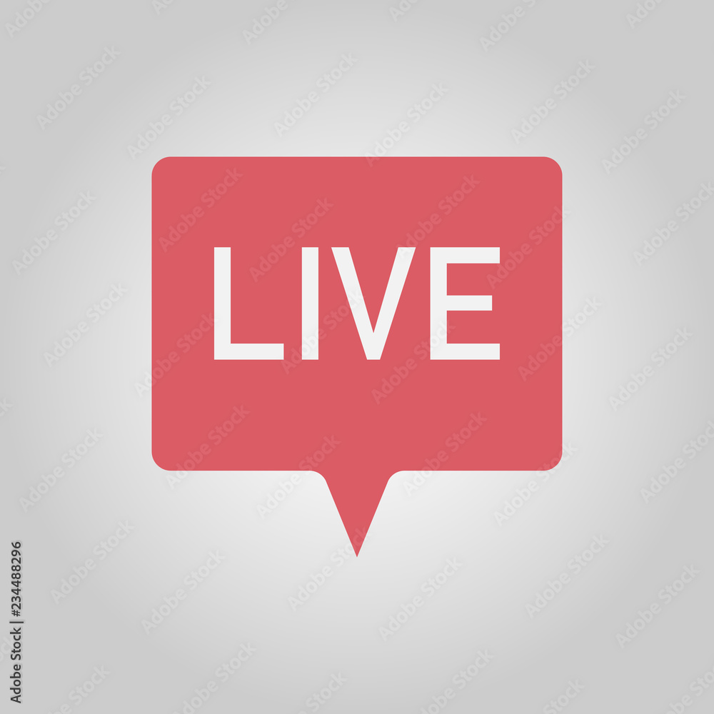 Live text, red social media popup notification message Live text, red social media popup notification message