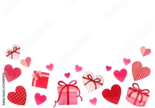 Happy Valentine's day watercolor vector illustration.