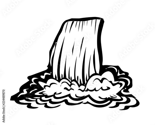 waterfall Silhouette vector