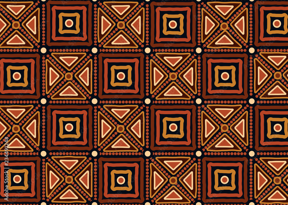 Aboriginal dot art vector seamless pattern background. 