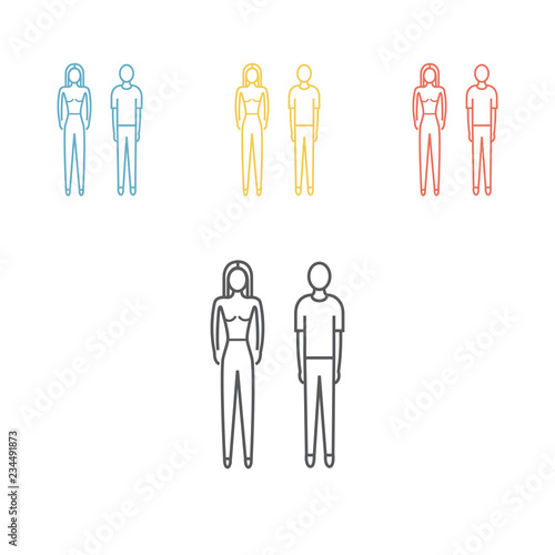 Anorexia line icon. Vector sign for web graphic.