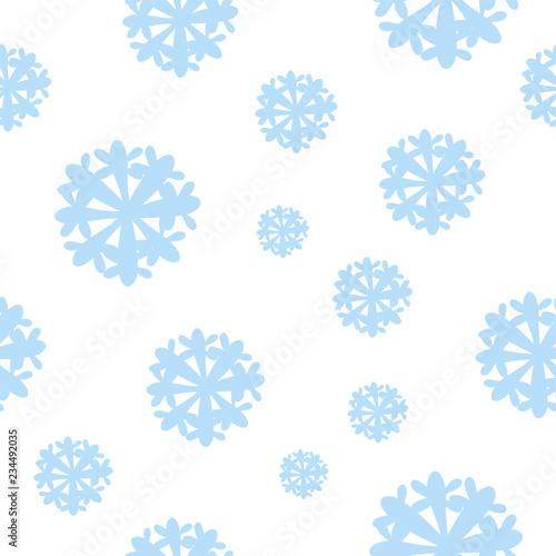 New year and merry christmas seamless pattern with snowflakes. Winter vector illustration. Festive, holiday background.