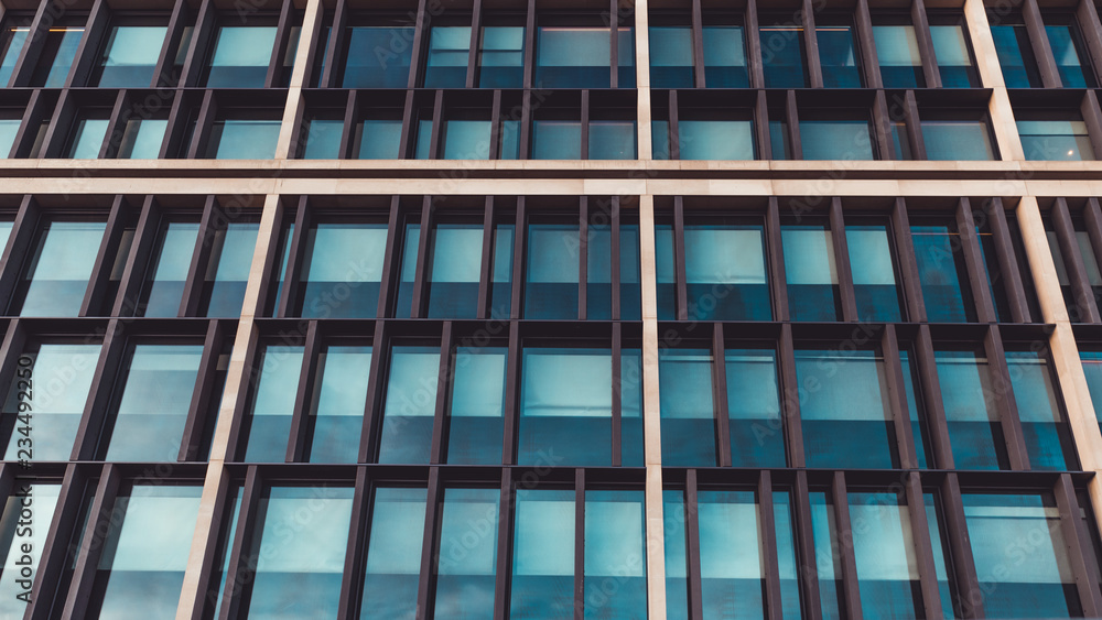 Windows of exterior of modern office city building London Windows of exterior of modern office city building London