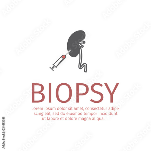 Kidneys Biopsy flat icon. Vector sign for web graphic.
